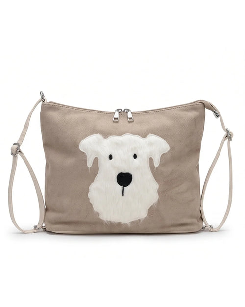 Dog Applique Hobo Bag - Quirky Fashion - Blush Pink