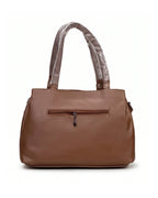 Statement Quilted Brown Satchel Bag