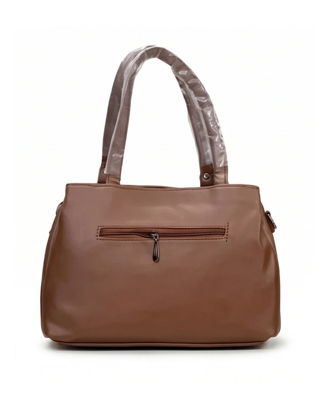 Statement Quilted Brown Satchel Bag