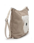 Dog Applique Hobo Bag - Quirky Fashion - Blush Pink