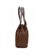 Statement Quilted Brown Satchel Bag
