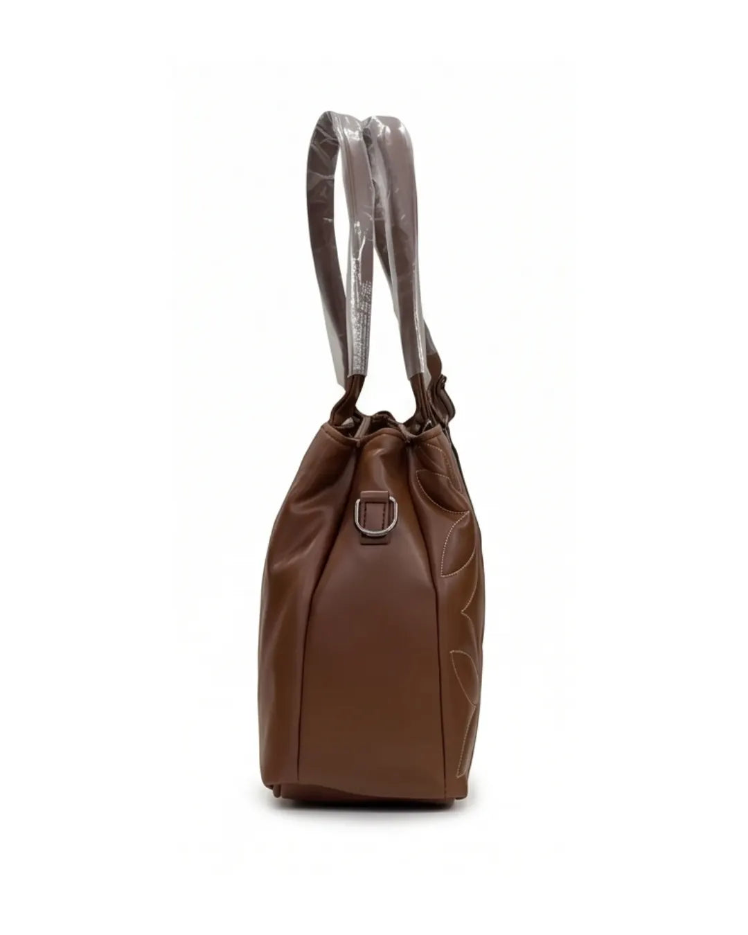 Statement Quilted Brown Satchel Bag