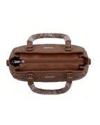 Statement Quilted Brown Satchel Bag