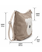 Dog Applique Hobo Bag - Quirky Fashion - Blush Pink