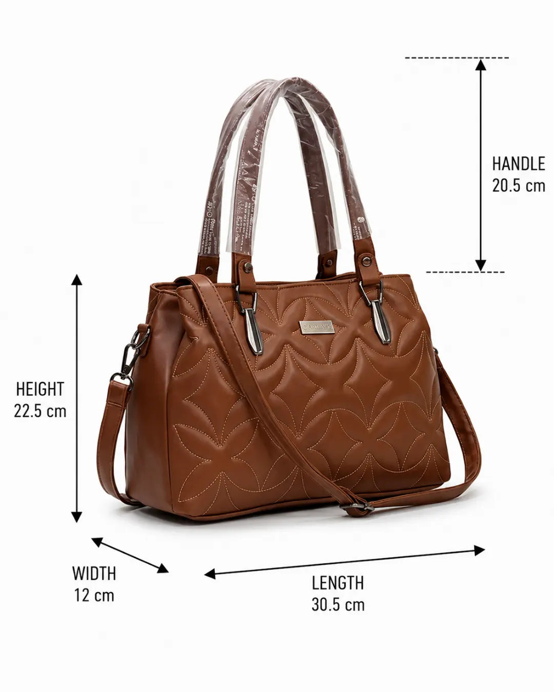 Statement Quilted Brown Satchel Bag