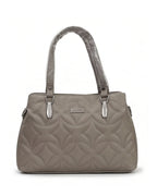 Statement Quilted Grey Satchel Bag
