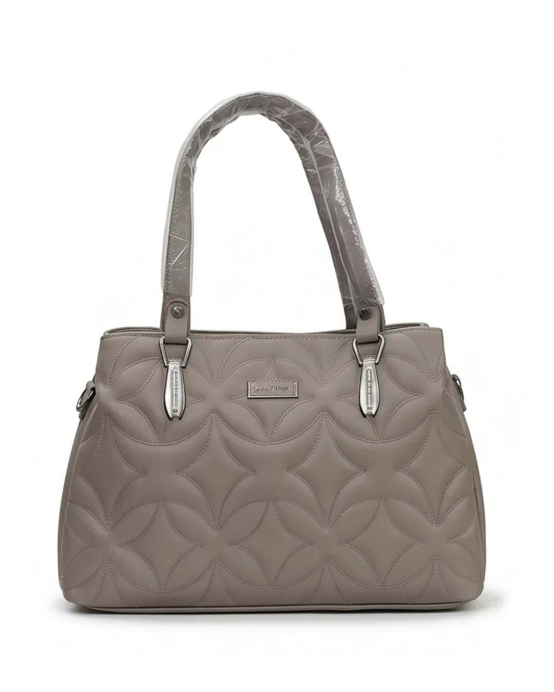 Statement Quilted Grey Satchel Bag