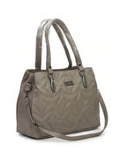 Statement Quilted Grey Satchel Bag