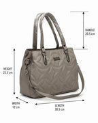 Statement Quilted Grey Satchel Bag