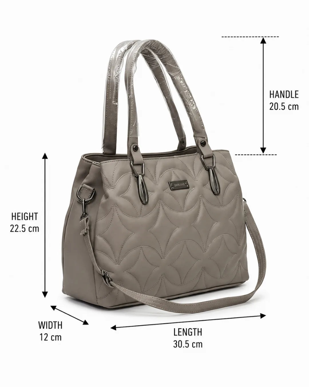 Statement Quilted Grey Satchel Bag