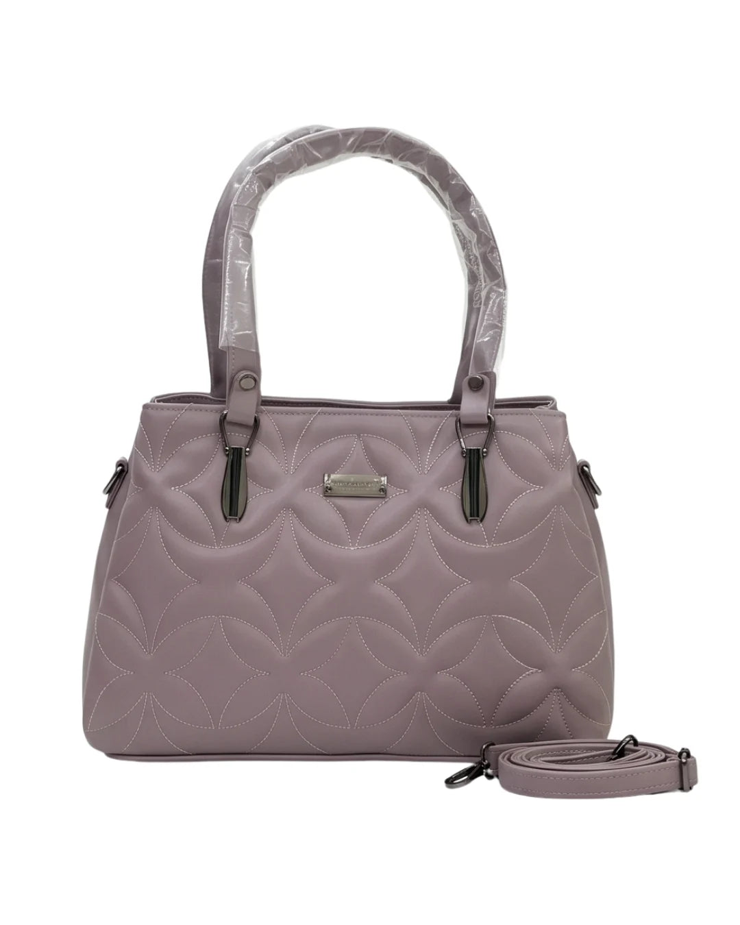 Statement Quilted Purple Satchel Bag