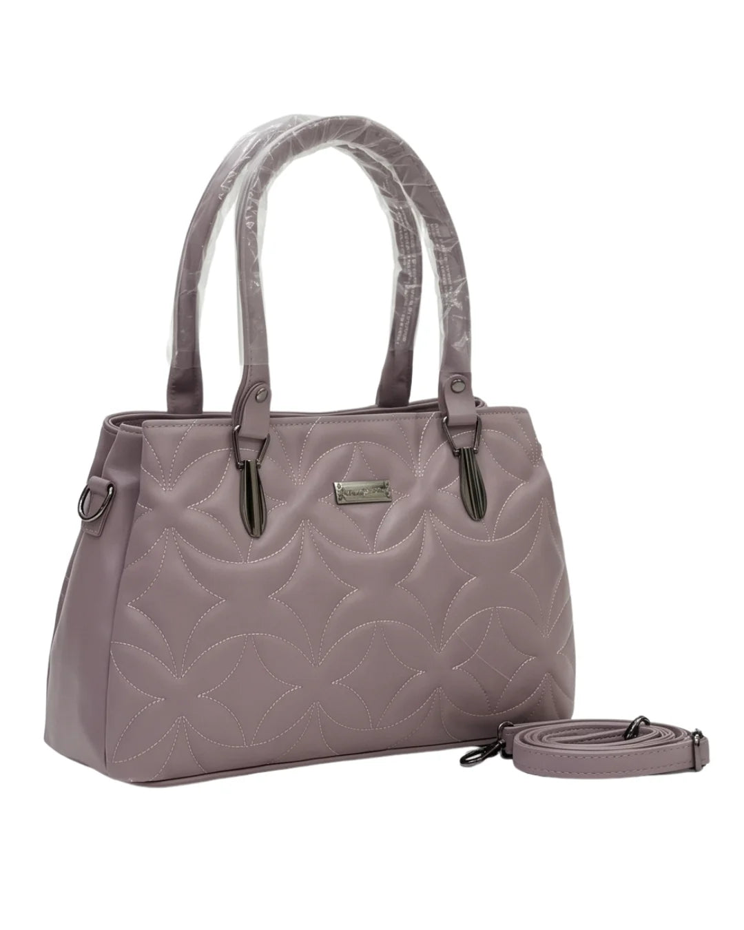 Statement Quilted Purple Satchel Bag