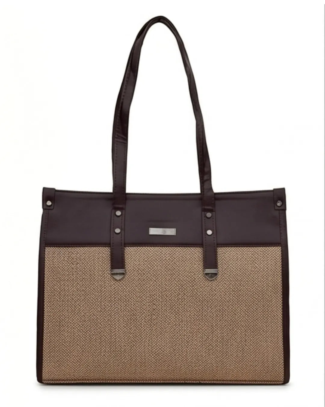 Practical Minimalist Brown & Beige Tote Bag