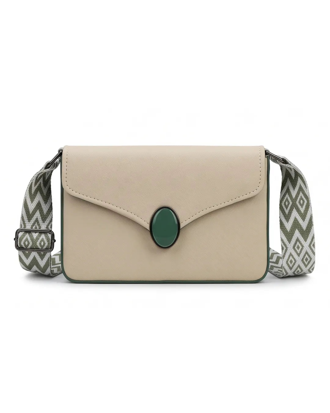 Classic Chevron Strap Sling Bag- Green