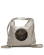 Ethnic Motif Soft Hobo Bag - Grey