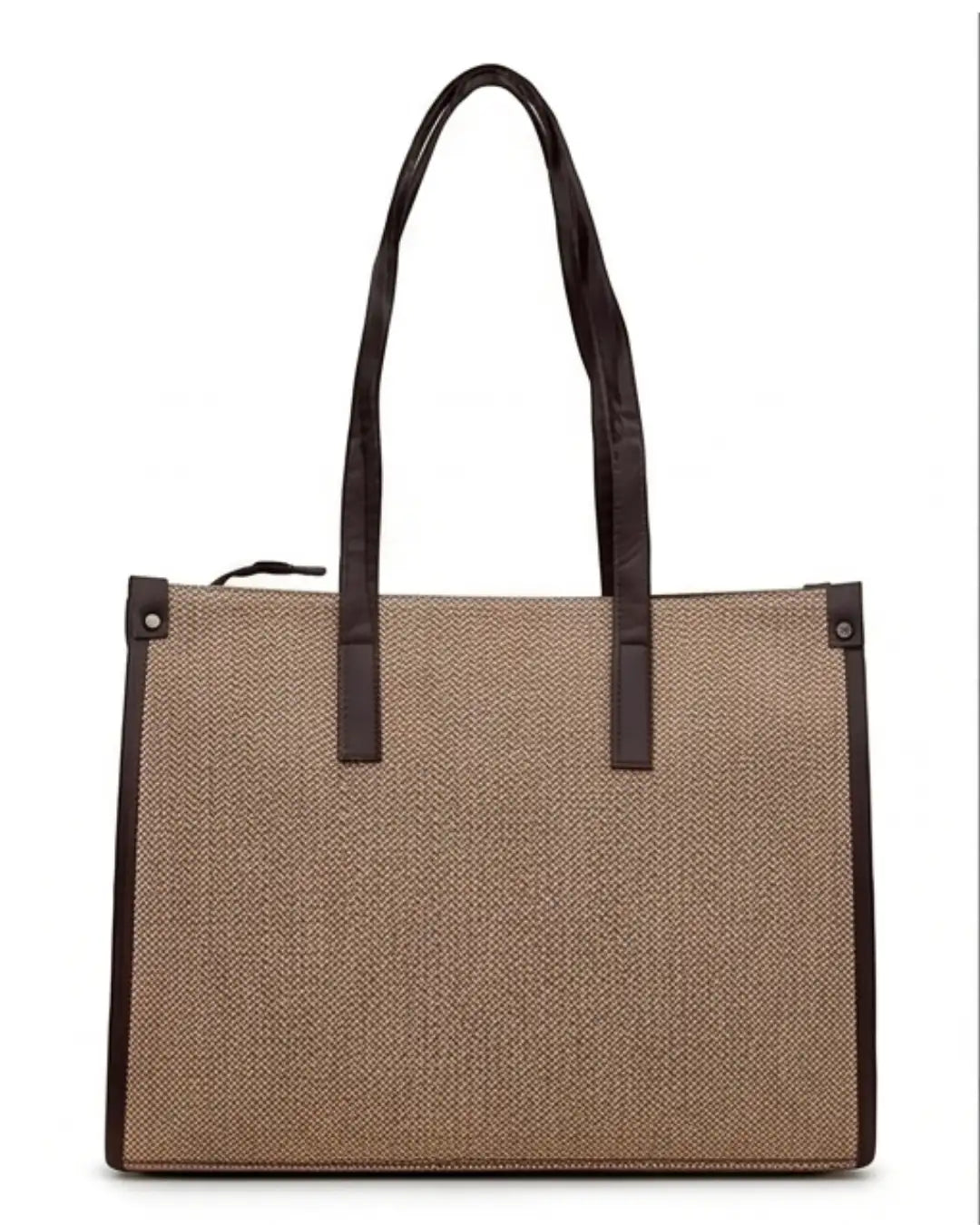 Practical Minimalist Brown & Beige Tote Bag