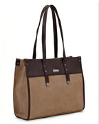 Practical Minimalist Brown & Beige Tote Bag