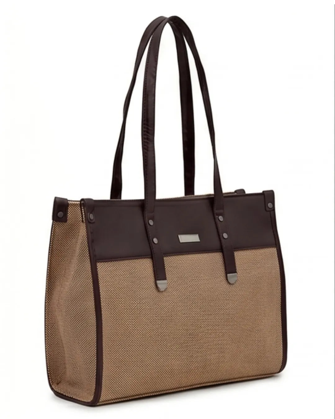 Practical Minimalist Brown & Beige Tote Bag