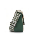 Classic Chevron Strap Sling Bag- Green