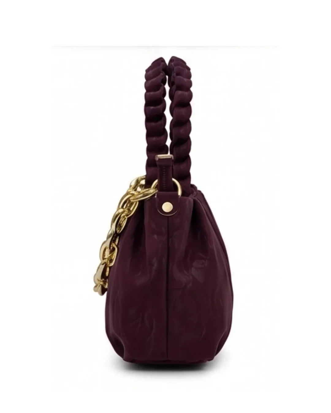 Snatched Ruched Cloud Sling Bag - Burgundy