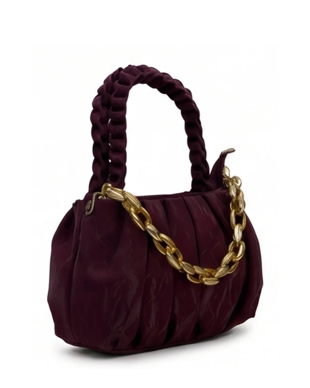 Snatched Ruched Cloud Sling Bag - Burgundy