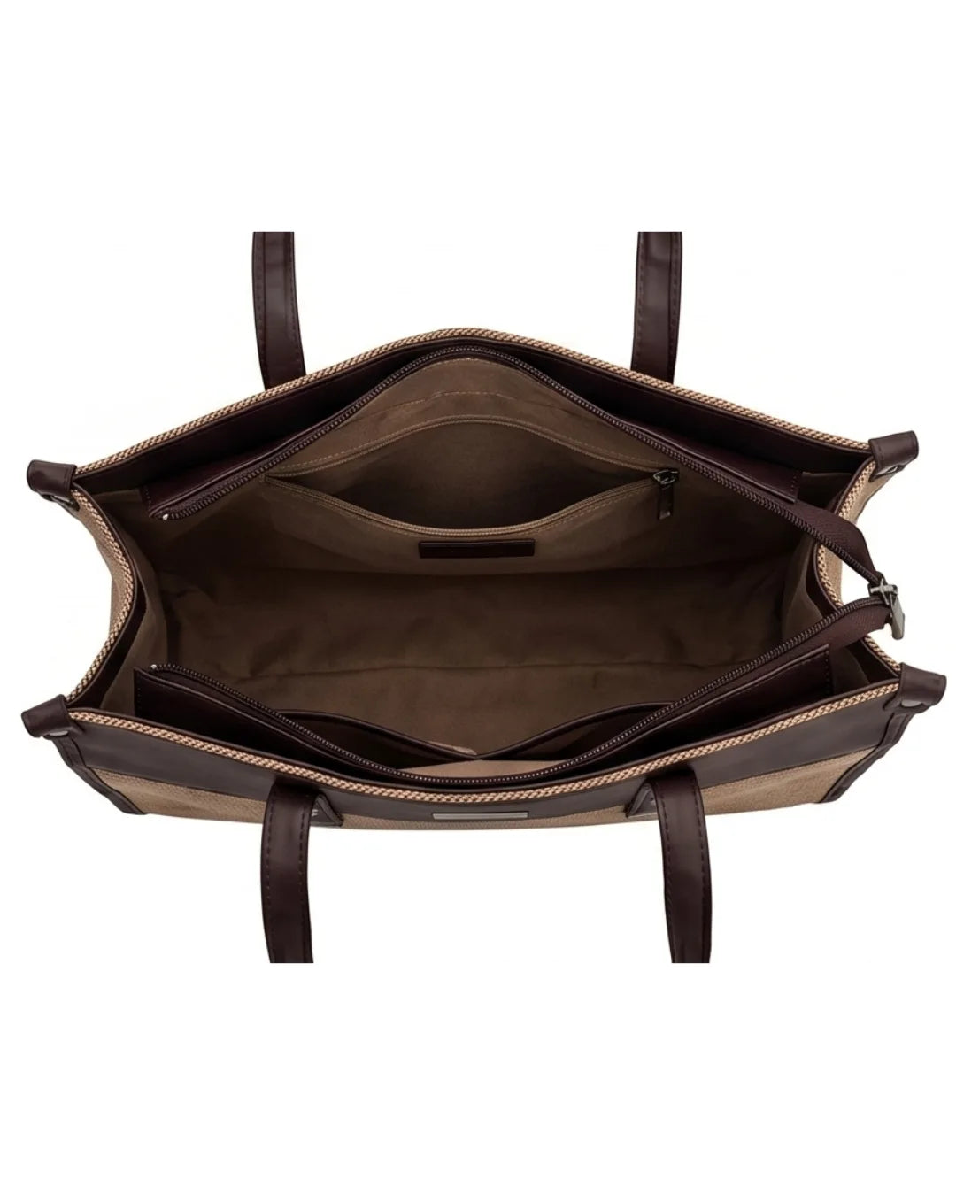 Practical Minimalist Brown & Beige Tote Bag