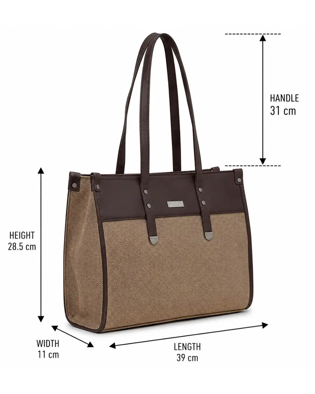 Practical Minimalist Brown & Beige Tote Bag