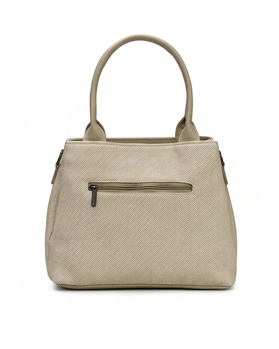 Playful Twill Off White Satchel Bag