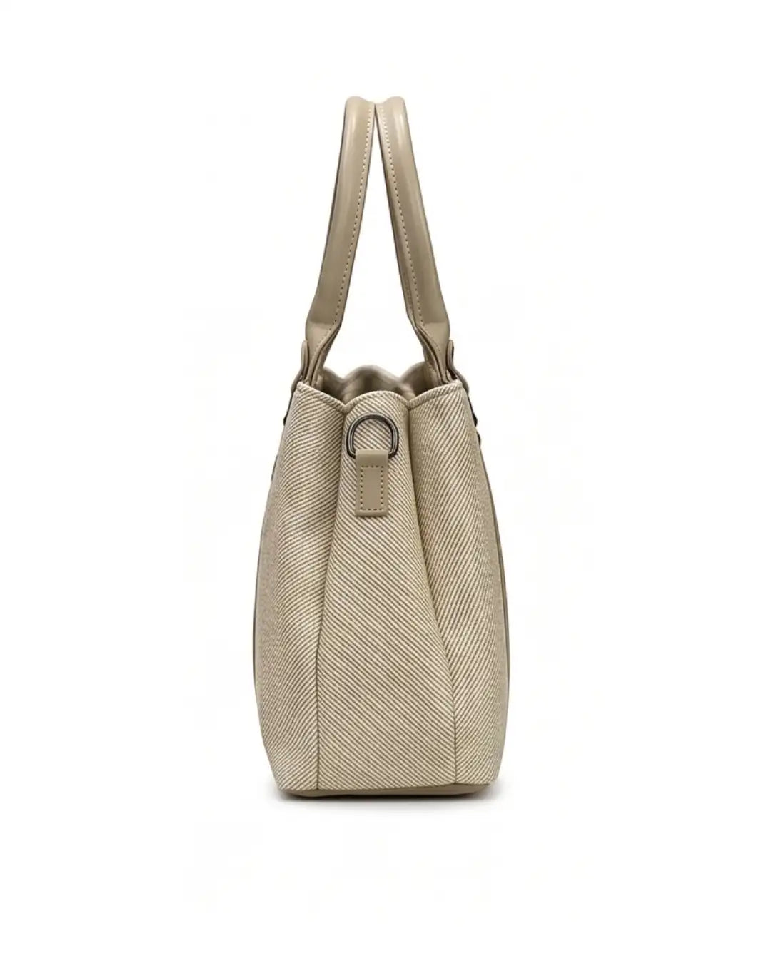 Playful Twill Off White Satchel Bag