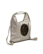 Ethnic Motif Soft Hobo Bag - Grey