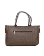 Aesthetic Herringbone Satchel Bag-Brown-3