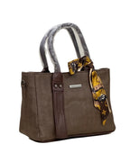Aesthetic Herringbone Satchel Bag-Brown-4