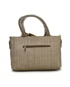 Aesthetic Herringbone Satchel Beige-1