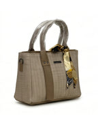 Aesthetic Herringbone Satchel Beige-3