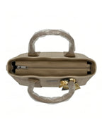 Aesthetic Herringbone Satchel Beige-4