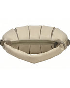 Beige pet bed with zipper on a white background