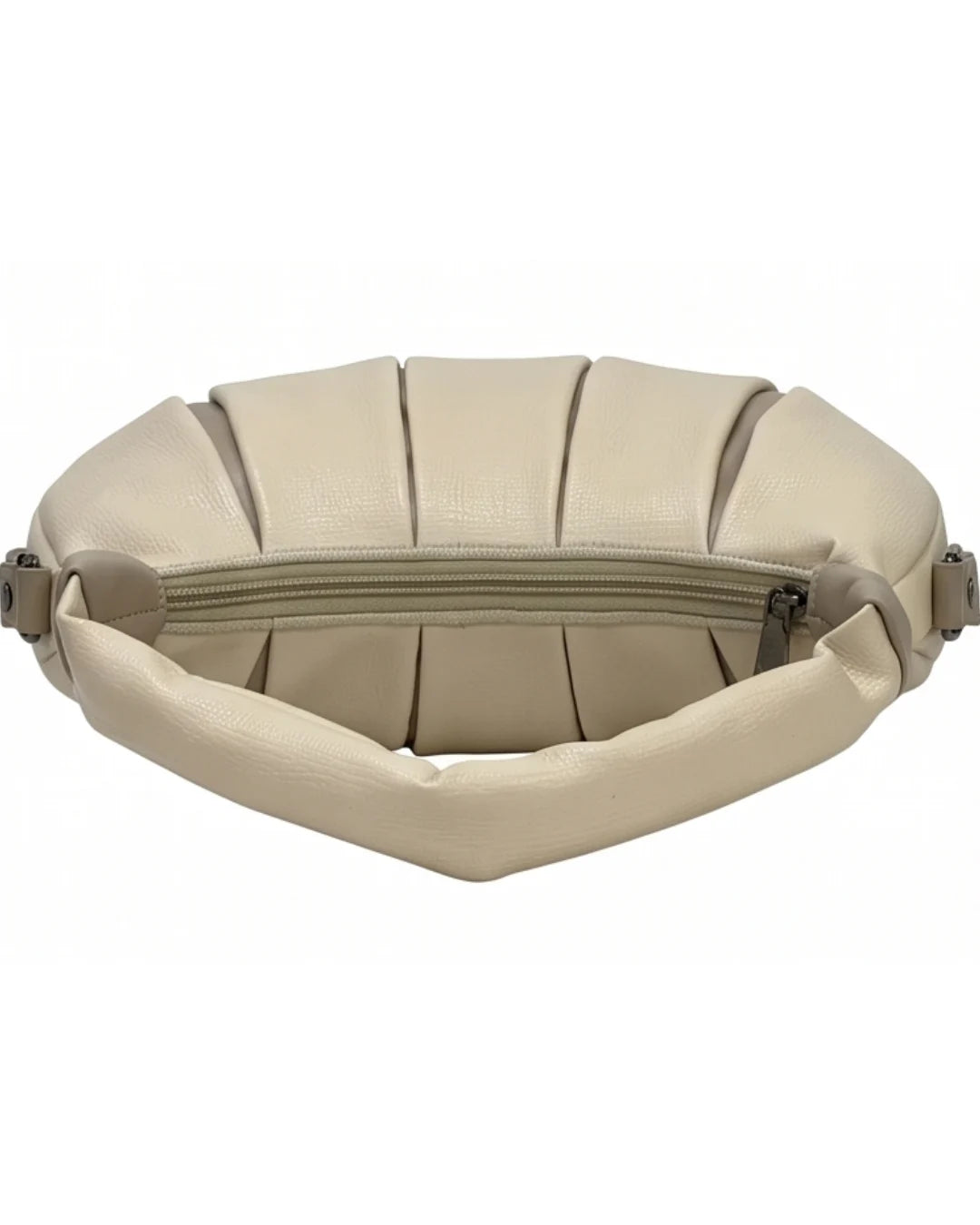Beige pet bed with zipper on a white background