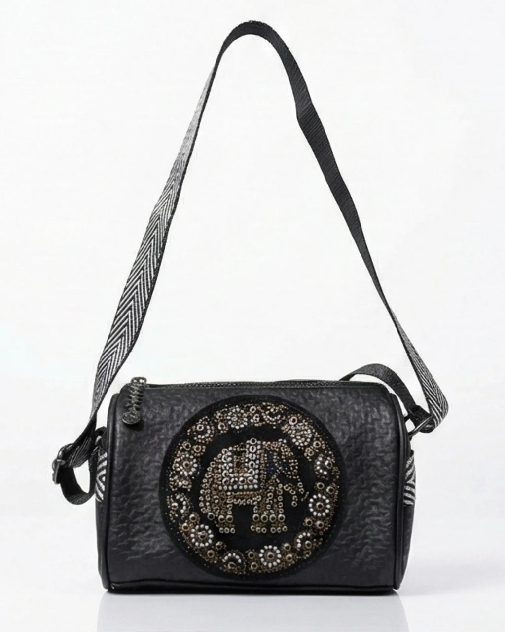 Black Sling Bag For Women Rhinestone Elephant Lora Halle
