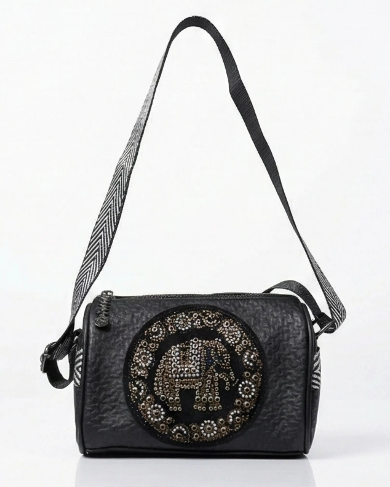 Black Sling Bag For Women Rhinestone Elephant Lora Halle
