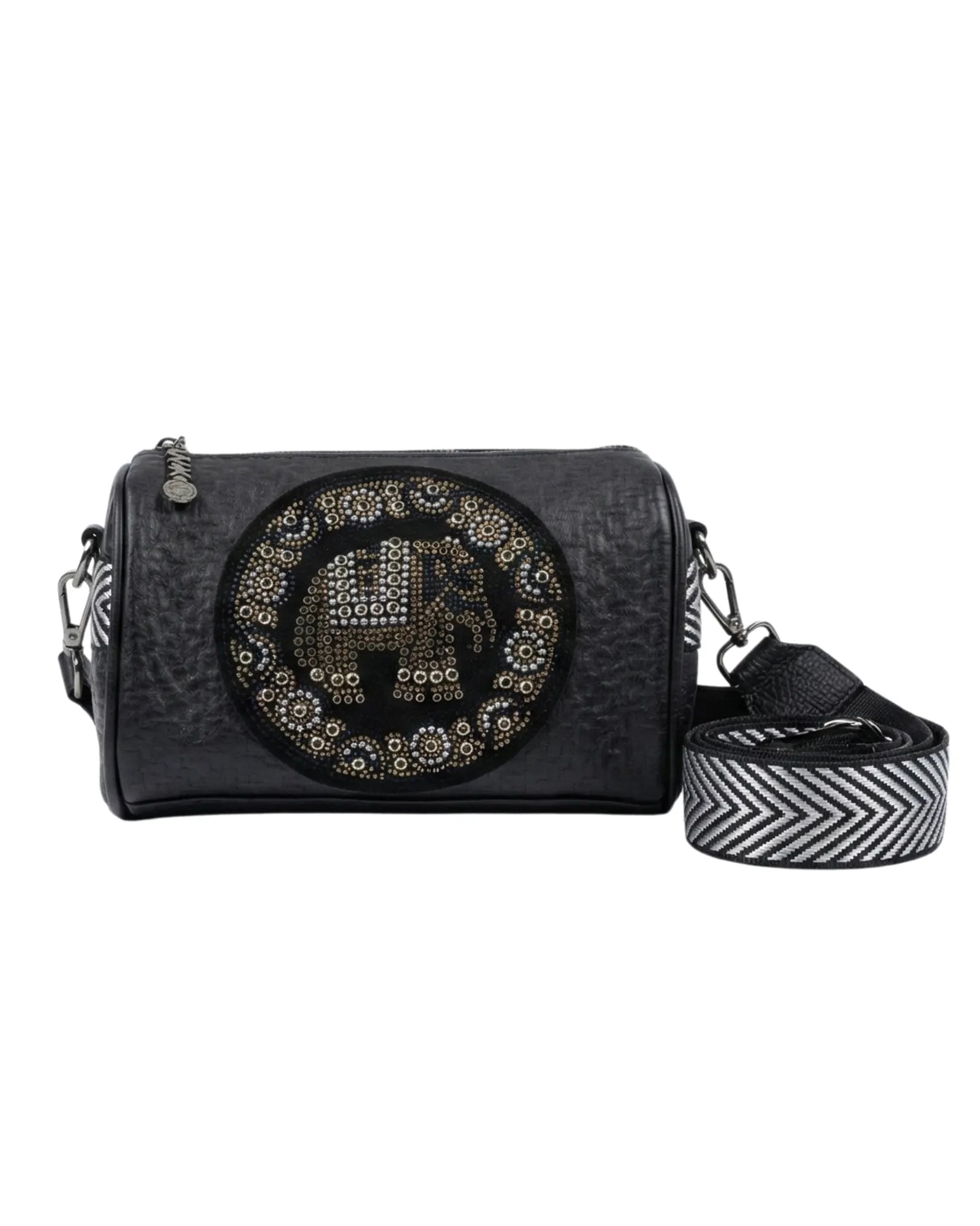 Black Sling Bag For Women Rhinestone Elephant Lora Halle