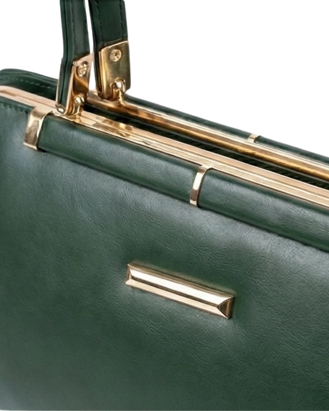 Branded Handbags Forest Green Gold Bar Lora Halle
