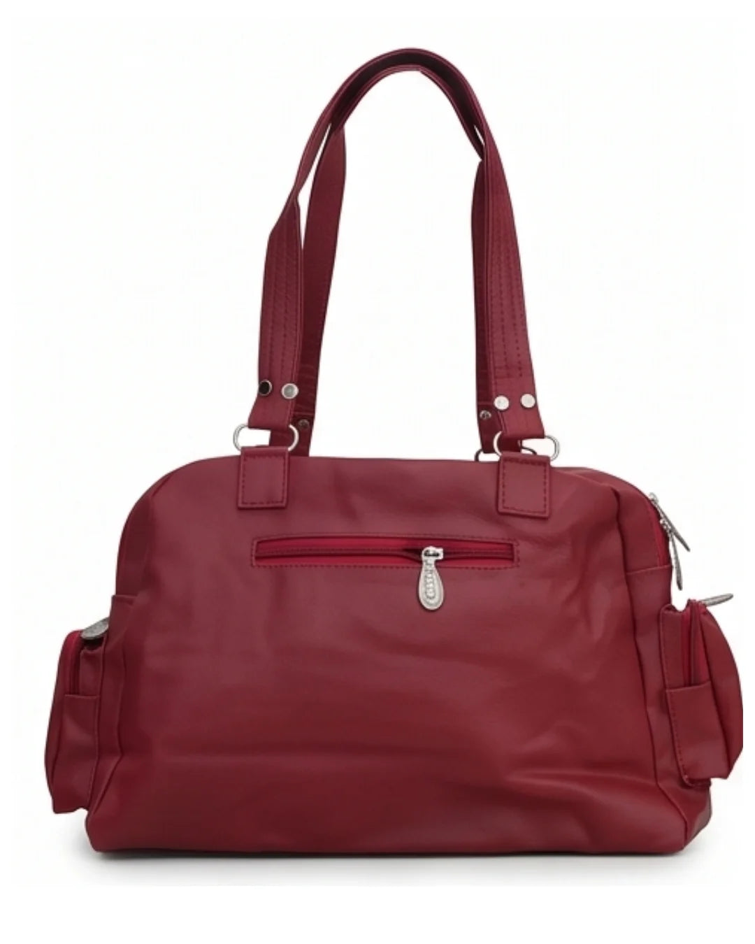 Chic multi-utility faux leather satchel bag with multiple compartments for everyday use -1