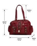 Chic multi-utility faux leather satchel bag with multiple compartments for everyday use -7