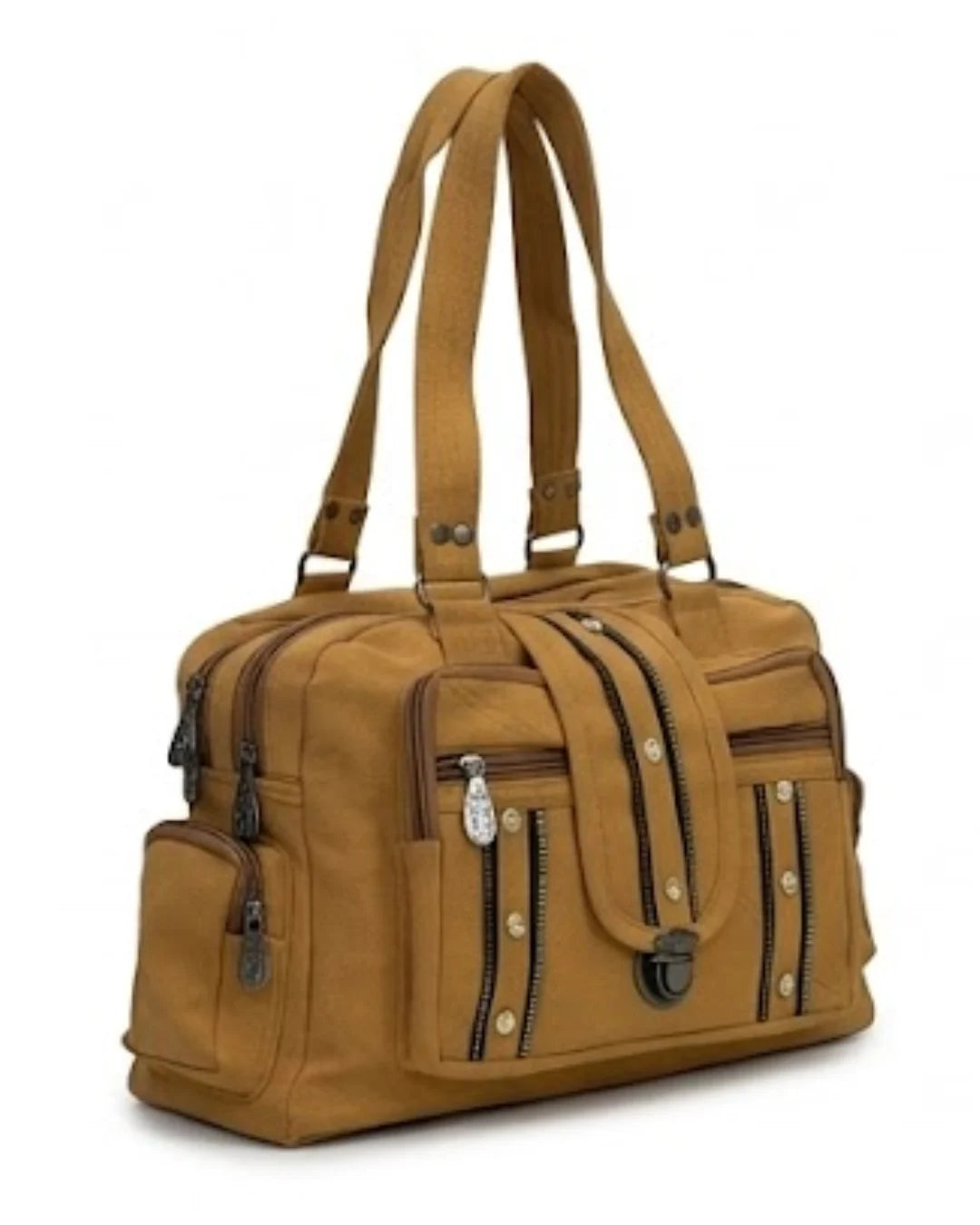 Chic multi-utility faux leather satchel bag with multiple compartments for everyday use 2