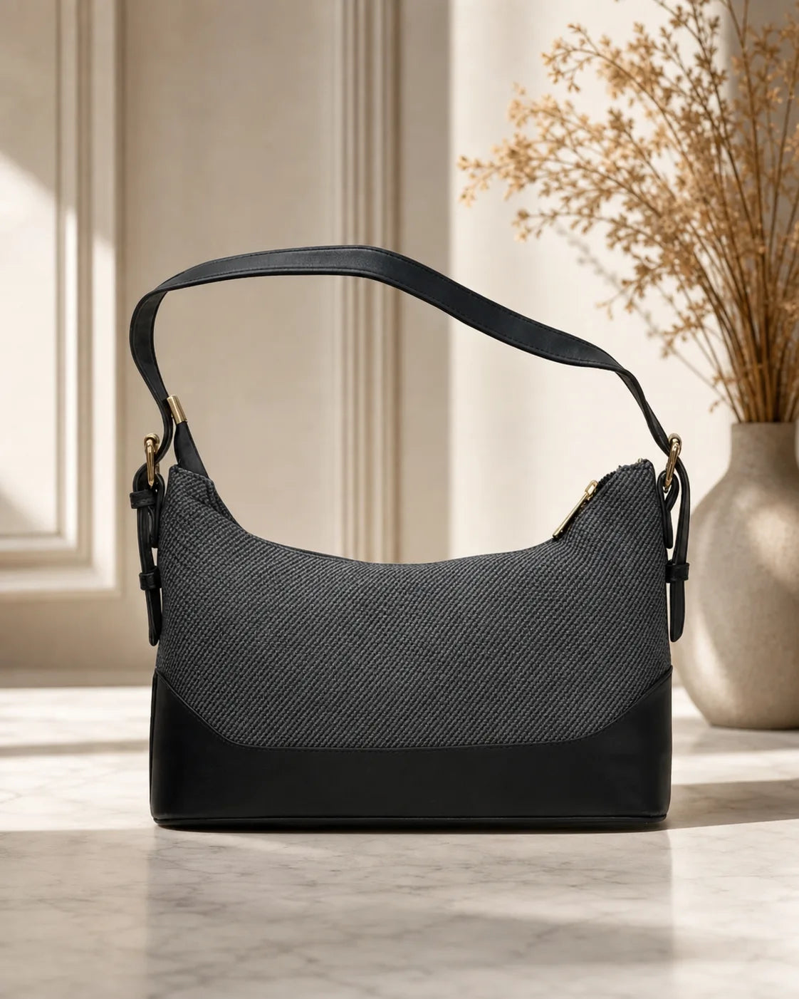 Classic Woven Baguette Hobo Bag