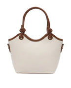 Designer Shoulder Bag, woven handbag, dual tone purse, trendy women fashion, casual daily bag
