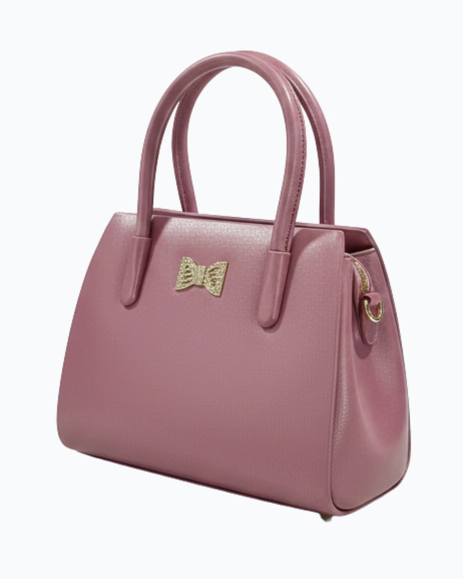 Double Handle Satchel - Rose Pink Handbag 