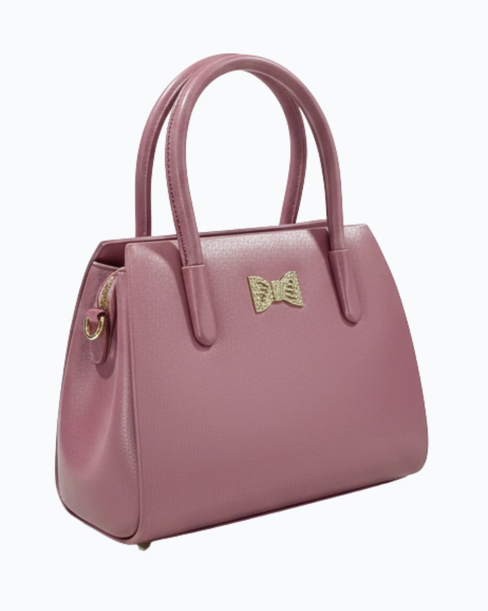 Double Handle Satchel - Rose Pink Handbag
