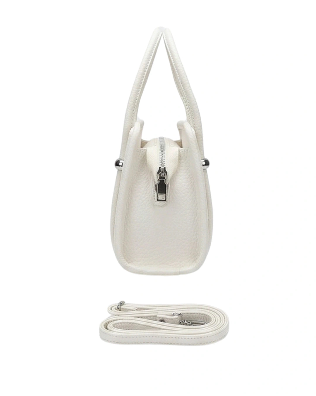 Elegant white tote bag for women and stylish white office bag with structured top handles