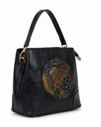 Embossed Ethnic Motif Satchel - Black 2